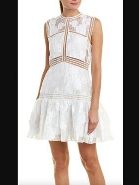 $497 NWD Alexis White Mesh Panel Rajani Dress size Medium